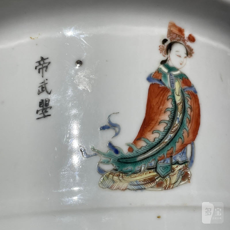 清道光 粉彩无双谱花器 - 图10